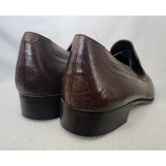 Vintage Stanley Blacker 7.5 Brown Loafer Made In Italy Wingtip Oxford - Picture 6 of 12